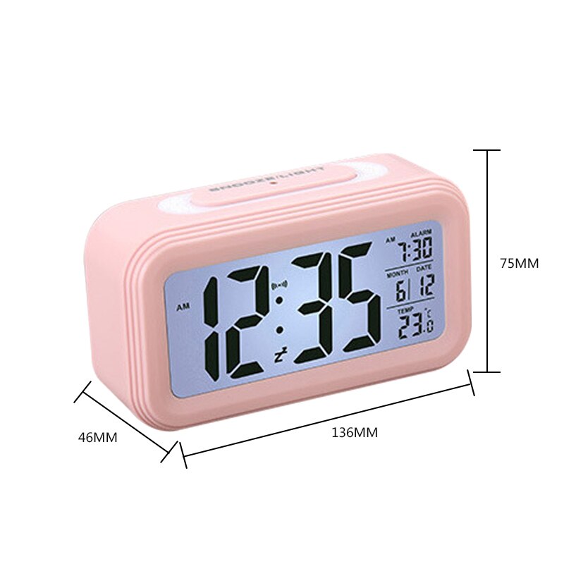 Schreibtisch Digital LED Alarm Uhren Thermometer Woche Schlummern Uhr Electonic Tisch Kalender Beleuchtung LCD Anzeige Heimat Timer: C5