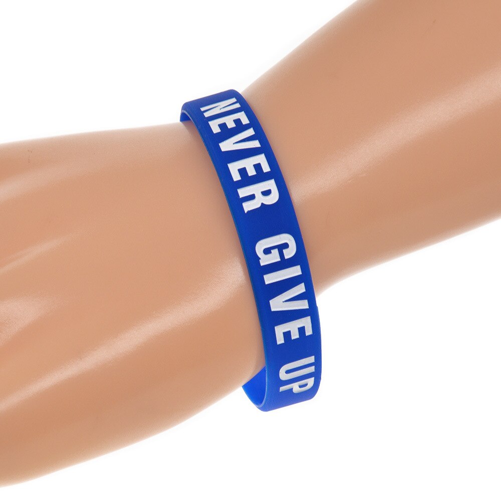 N'abandonne Jamais Silicone Bracelet D'inspiration Bracelet de Sport Doux Vert Bracelet offre spéciale