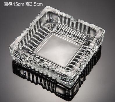 Household crystal glass ashtray personality trend bedroom living room small large ktv bar ashtray WJ605: square large