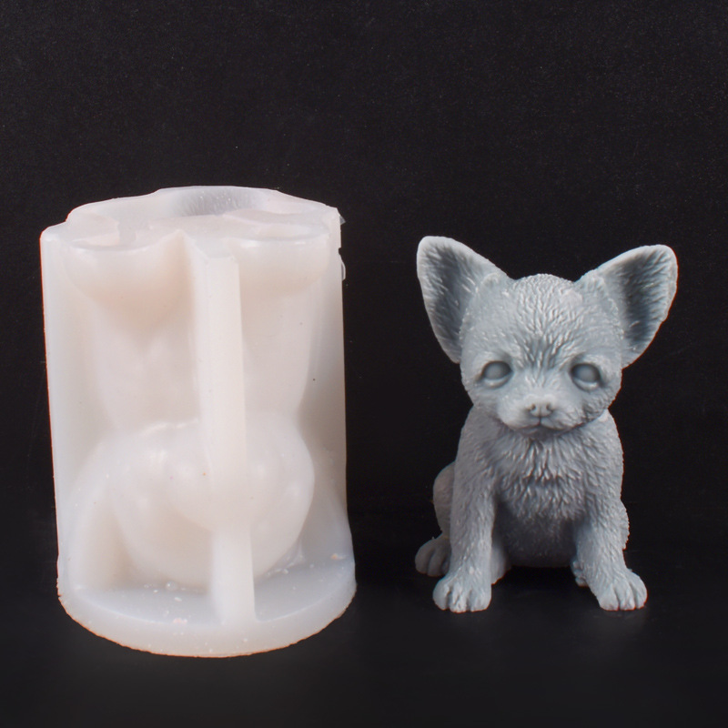 Stampo per candele per cuccioli di chihuahua Stampi per candele in silicone per cani Stampi per candele per cani per cuccioli Sapone in gesso fai da te Ainmal Stampo per decorazioni per la casa