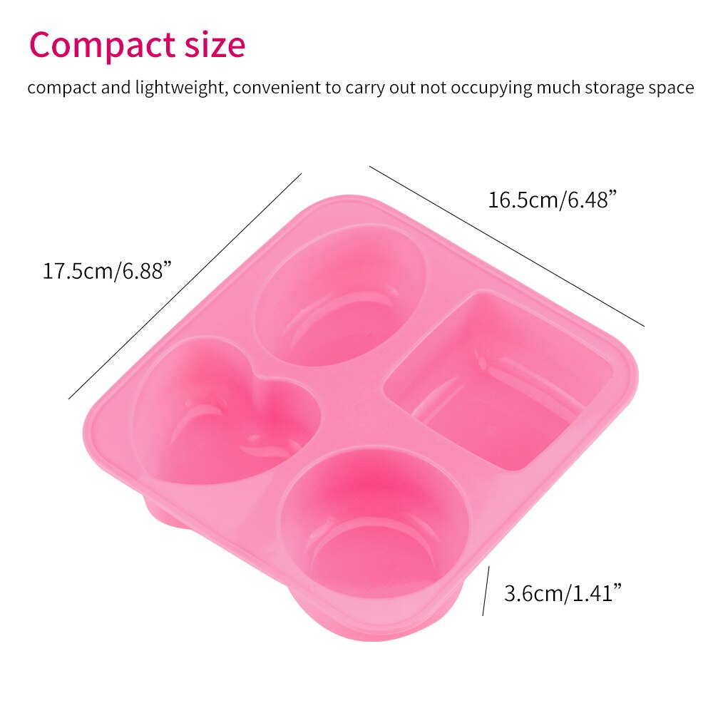 Molde de silicona para pudín, molde de silicona para jabón de 4 cavidades hecho a mano para decoración de velas, suministros para manualidades de jabón