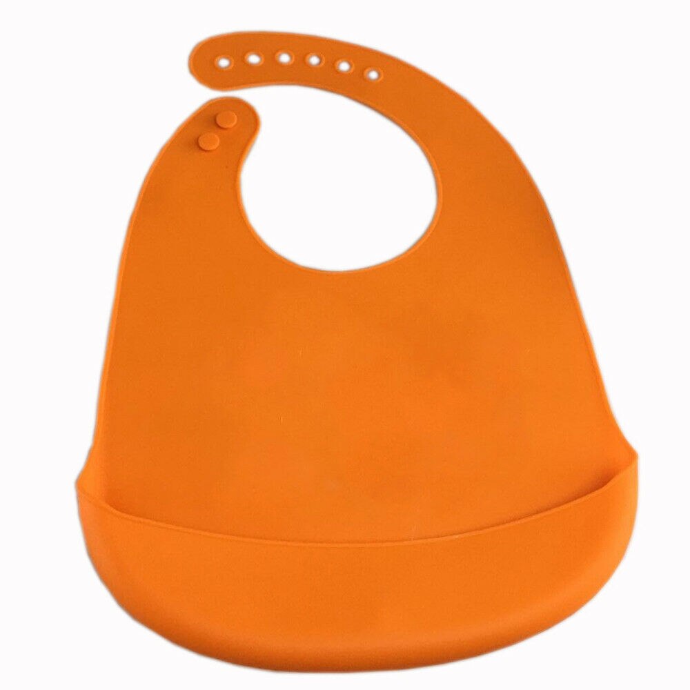 Baby Spullen Waterdichte Siliconen Bib Voeden Pasgeboren Cartoon Schorten Verstelbare Baby Slabbetjes Burp Doeken Bandana Slabbetjes Slabbers: Oranje