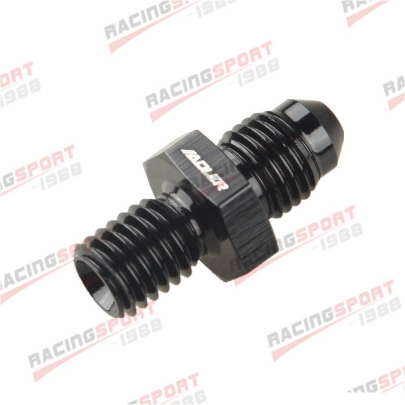 Aluminum Male 4AN AN4 AN-4 Flare To M10 x 1.5 Metric Straight Fitting Black