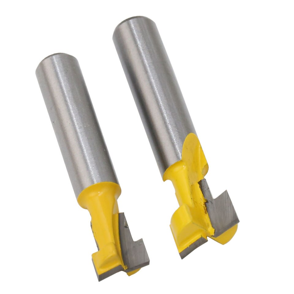 1pc 8mm skaft t-spor slotting & t-slot nøglehulsfræser træfræser stål stålhåndtag 3/8 '' & 1/2 '' længdefræser til træ