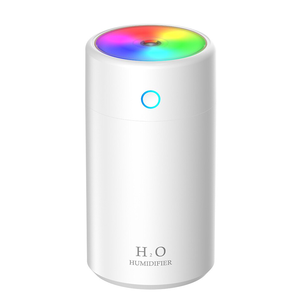 Air Humidifier Eliminate Static Electricity Clean Air Care for Skin Nano Spray Technology Mute Color Lights Car Office: white