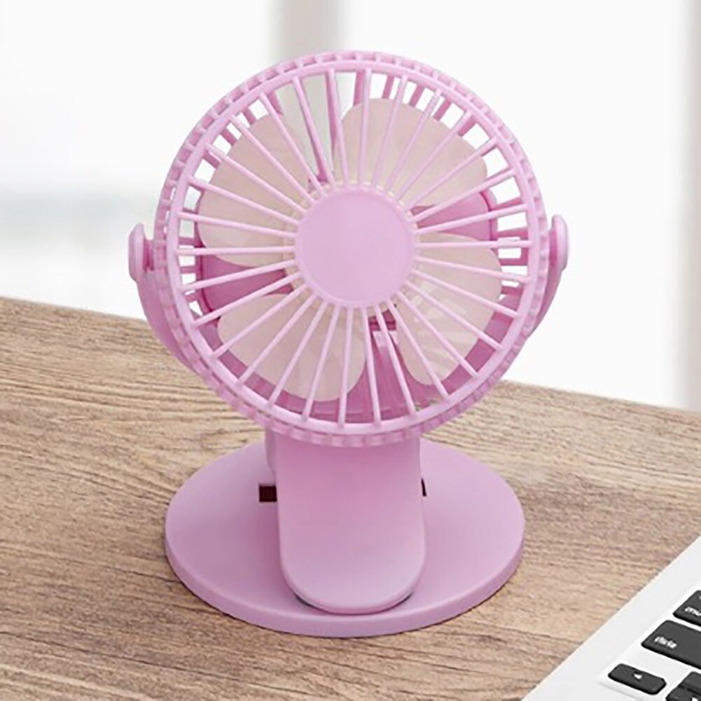 Draagbare Ventilator Usb Oplaadbare Clip Desktop Tafel Ventilator Mini Klem Ventilator 360 Graden Roterende Ventilator Luchtkoeler Fan: Pink