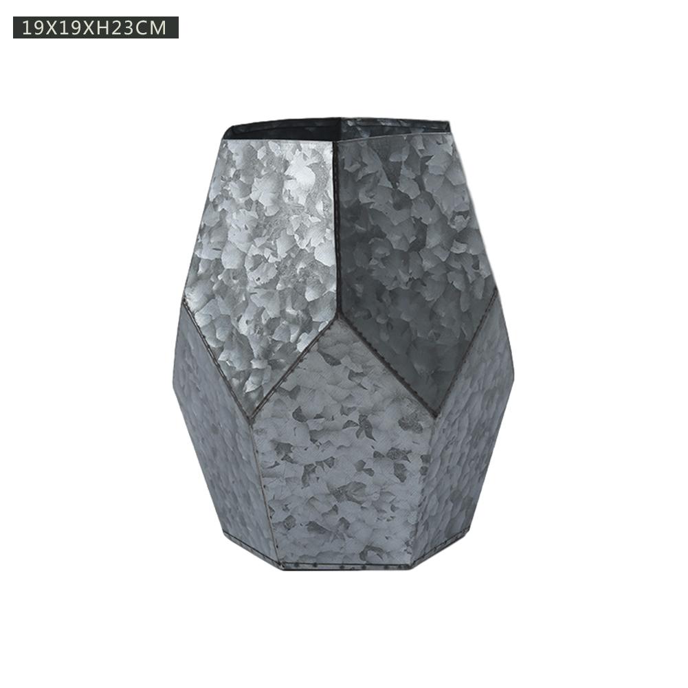 Creativity Iron Flower Pot Polygonal Metal Plants Planter Desktop Storage Bucket For Balcony Home Yard Decoration: 03