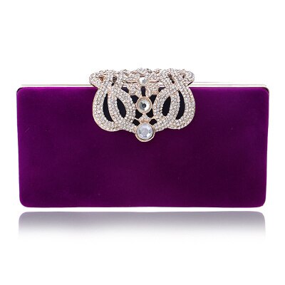 SEKUSA embrayage sacs de soirée couronne strass sacs de soirée sac à main sac à bandoulière pour mariage diamants dame sac à main Mini sacs de soirée: YM1010purple