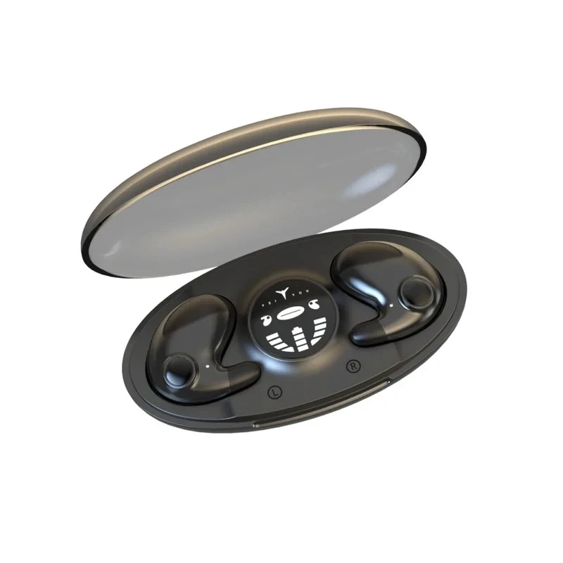 Sleep Invisible Stereo Headset IPX5 Waterproof Wireless Bluetooth Earphone Earbuds with Mic for Phone Bluetooth 5.3 Headphones: WHITE