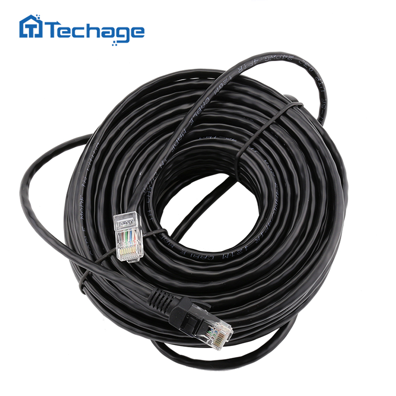Techage RJ45 10M 20M 30M 50M cat5 câble réseau Ethernet Patch extérieur étanche LAN câbles fils pour CCTV POE système de caméra IP