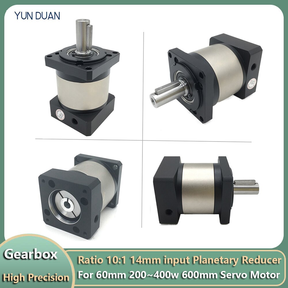 Ratio 10:1 Planetary Reducer High Precision 14mm Shaft Gearbox Reducer for NEMA24 60mm 200W 400W Servo Motor CNC