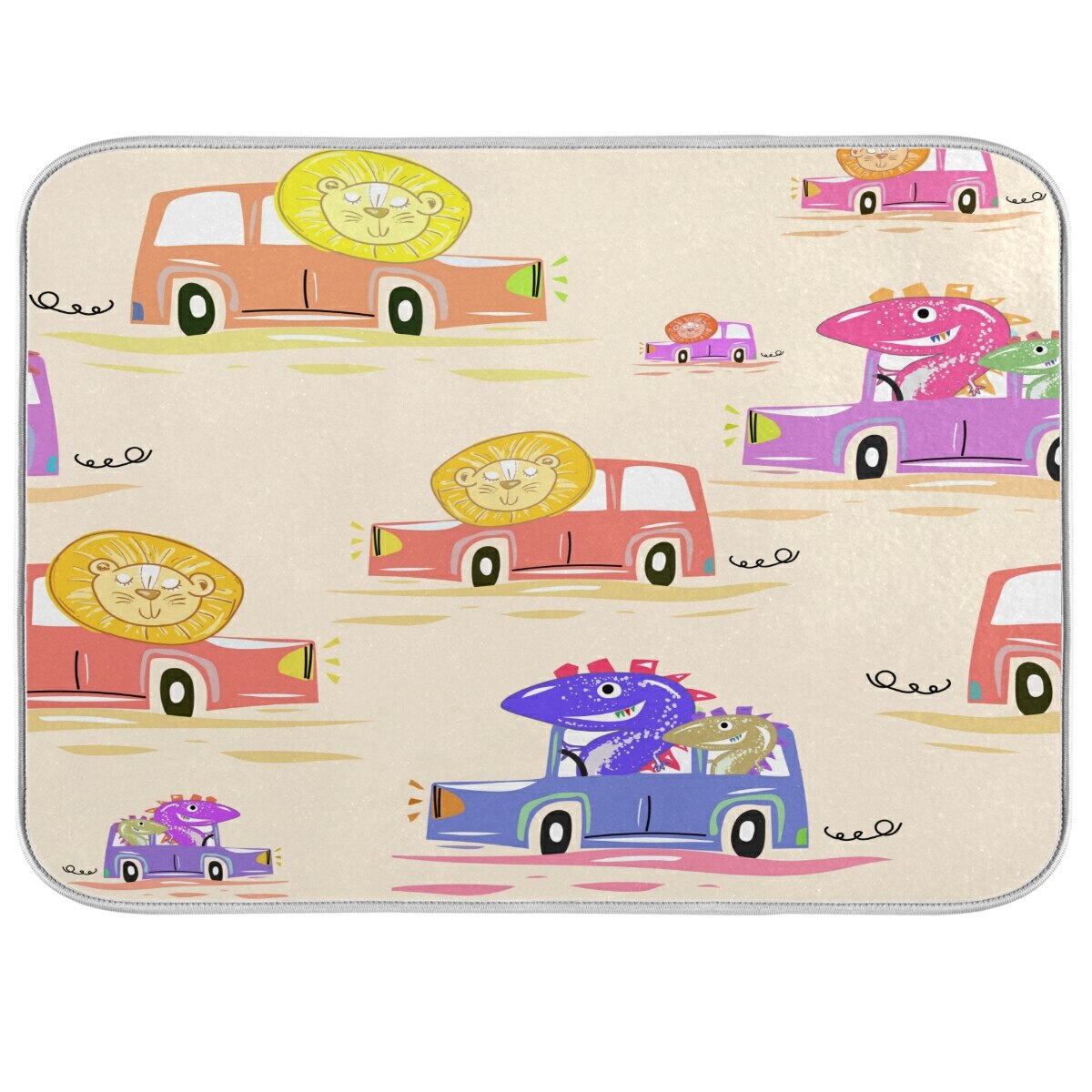 Cartoon Printed Tableware Pad Dish Mat Non-slip Microfiber Dish Drying Mat Kitchen Table Heat Insulation Anti Skid Pads Placemat: Item 6 / M 45.7x60.9cm