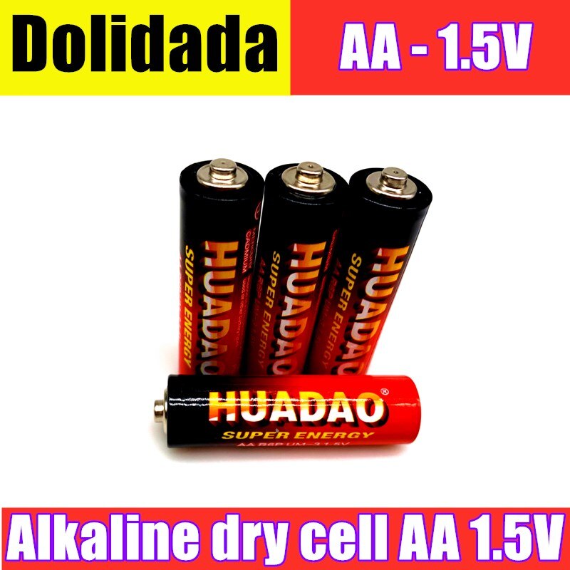 Batería seca alcalina Huadao desechable pila AA 1,5 V, adecuada para cámara, calculadora, despertador, ratón, control remoto