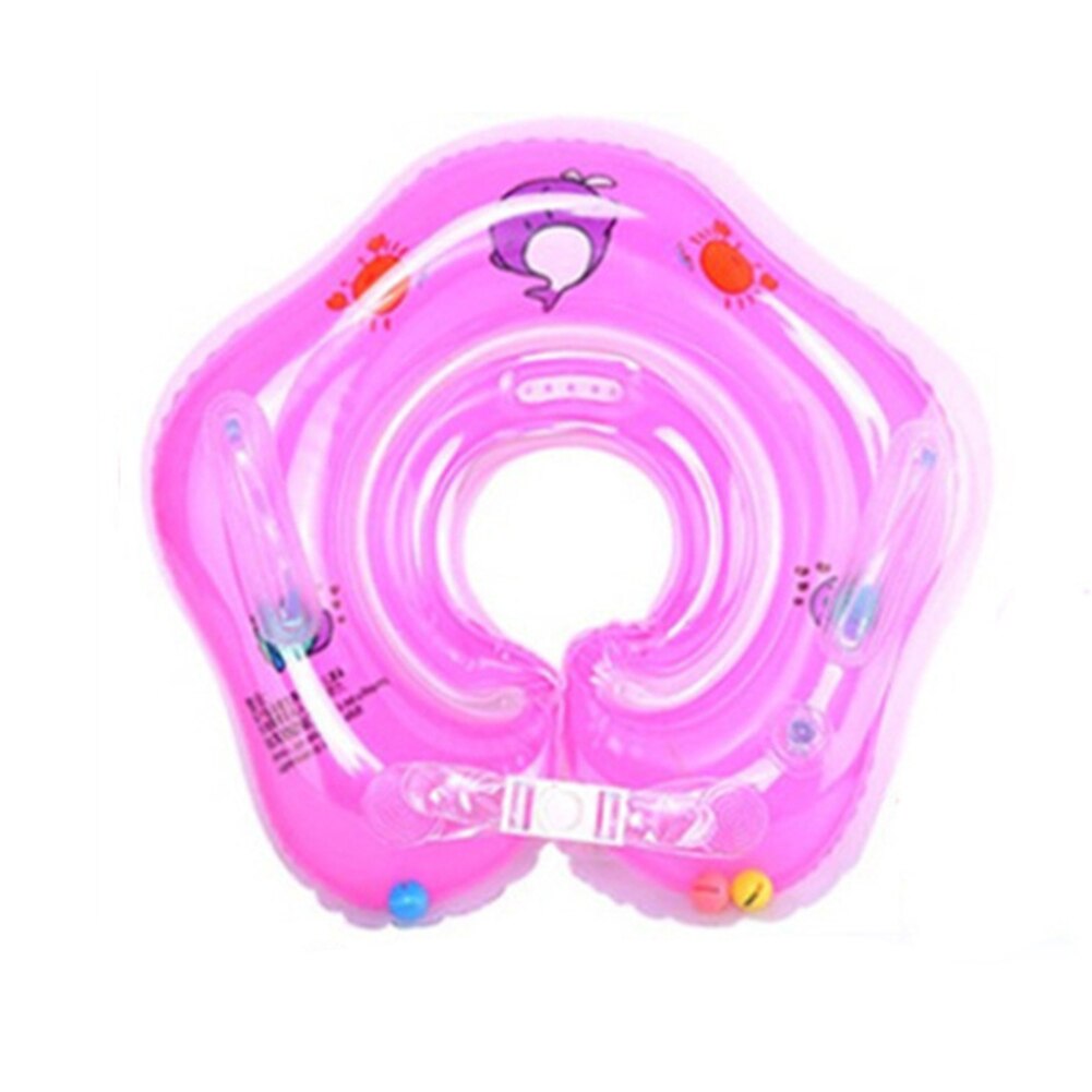 Nyfødt baby svømningskrave sikker justerbar flydende cirkel oppustelig legetøj svømning ring pool tilbehør til badning: Lyserød
