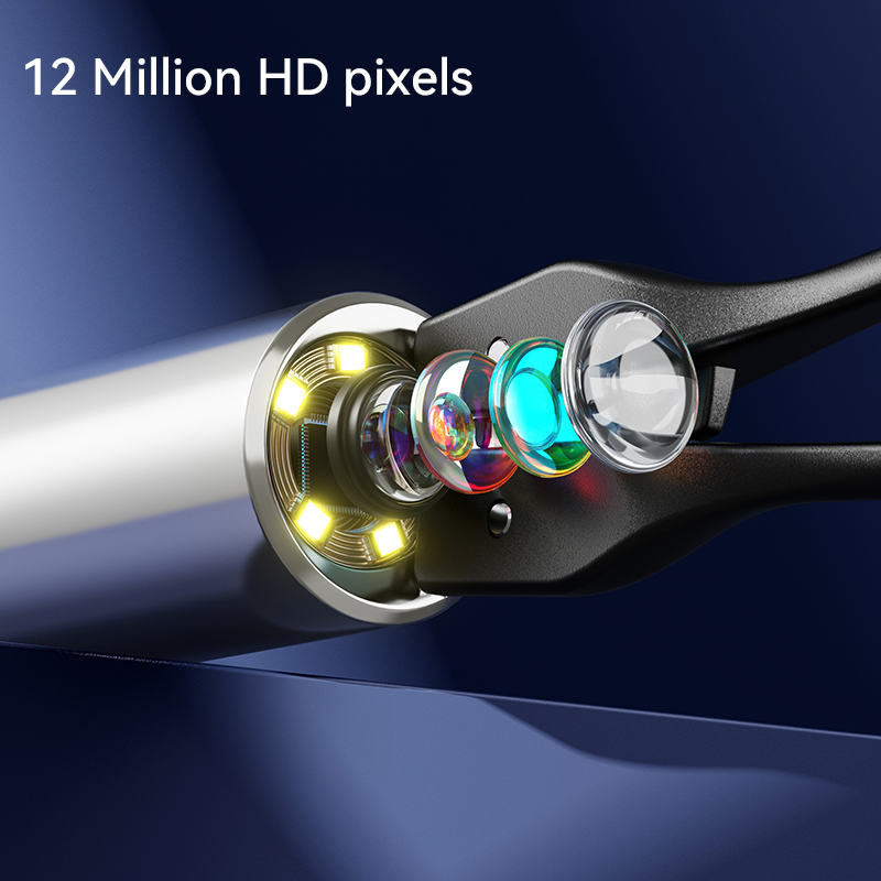 Pinzette per orecchie con fotocamera Strumento visivo per la rimozione del cerume Fotocamera con otoscopio da 12 Megapixel Kit di pulizia visiva del cerume 3 in 1 WiFi