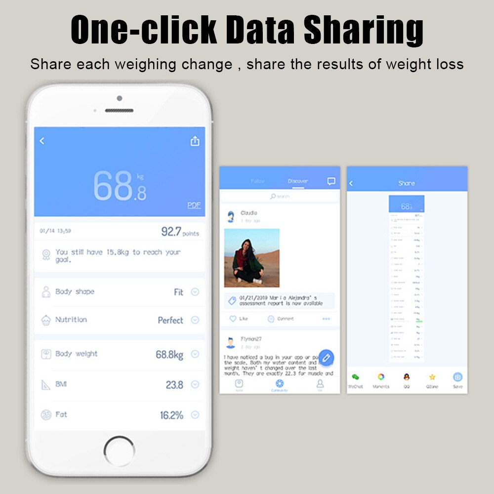 Smart Electronic Balance weighing Scale BMI Body Composition Analyzer Bluetooth App Digital Bathroom Scales Body Fat Scale