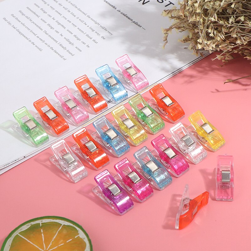 20pcs Plastic Edging Clip Plastic Small Clip Sewing Positioning Clip Sewing Tool Accessory DIY Crafts Mixed Color