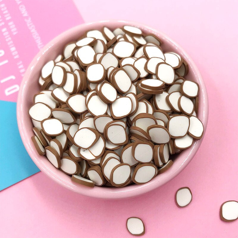 100g/lot 5mm 10mm Polymer Simulation Coconut Slice Clay Sprinkles for Crafts Making DIY Crystal Mud Filling Accessories Deco
