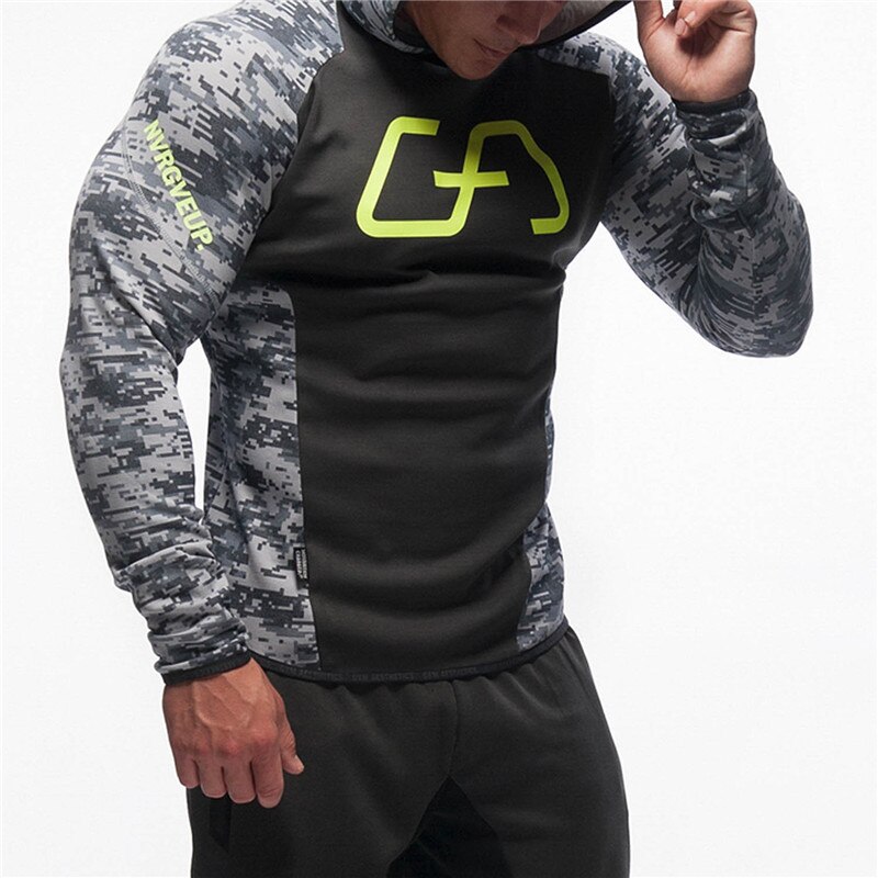 Gimnasio estética para camuflaje sudaderas con capucha sudadera cremallera entrenamiento chaquetas de Fitness culturismo deportes al aire libre capa