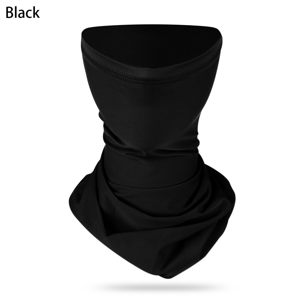 Foulard magique respirant, masque facial fin, cache-cou, bandana, cagoule de sport, cyclisme, demi-foulards: Noir