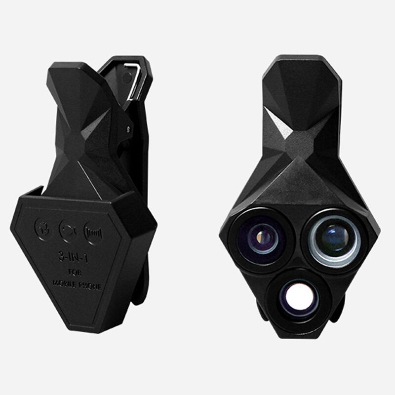 Mobile Phone Camera Lens Three in One Fisheye Lens 0.65X Wide Angle 20X Macro Lens Universal Mobile Phone HD Lens