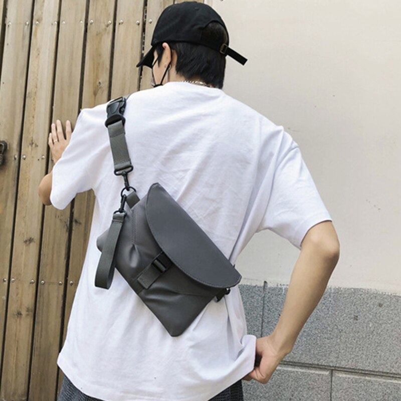 Heren messenger bag casual functie rits tas tide cool waterdichte effen kleur borsttas vrije tijd koppel schouder messenger bag