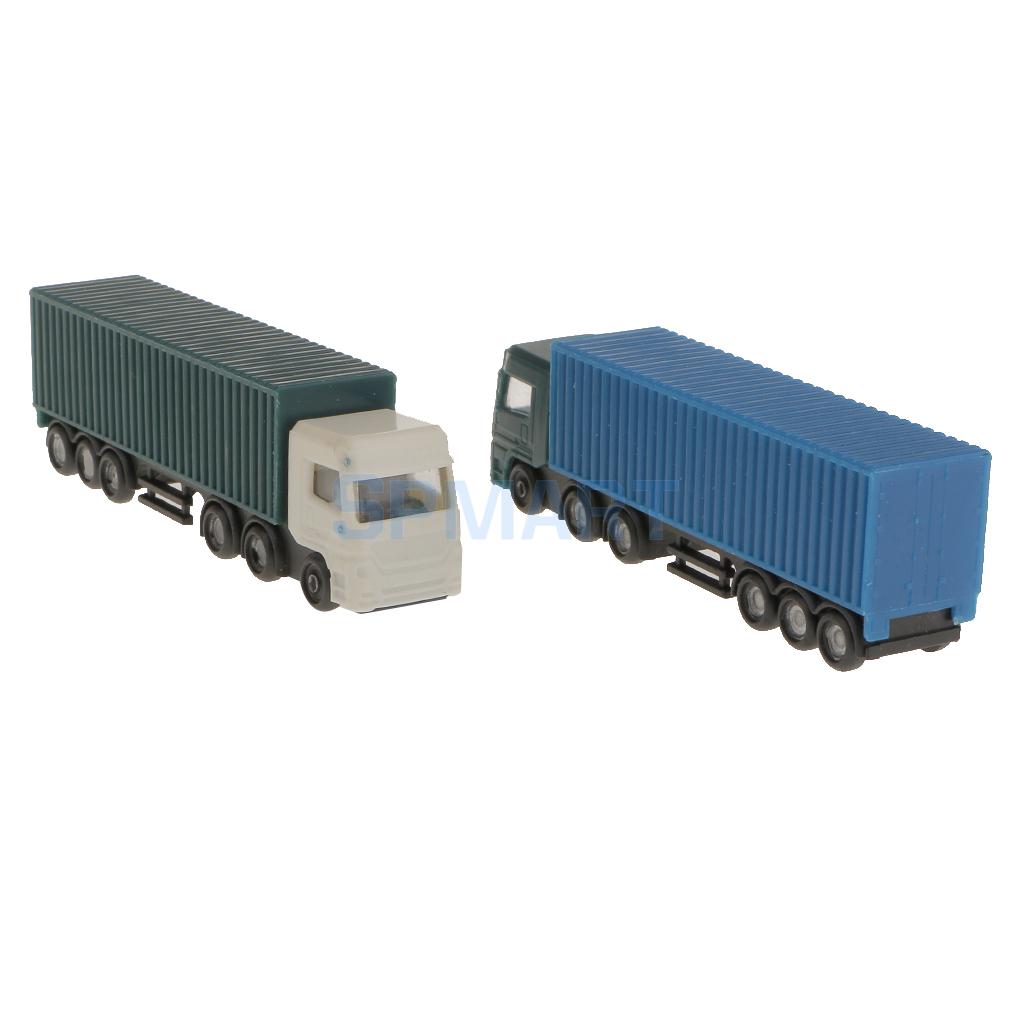 2Pcs Modell Container Lkw Abbildung 1:150 N Skala Gebäude Landschaft Layout