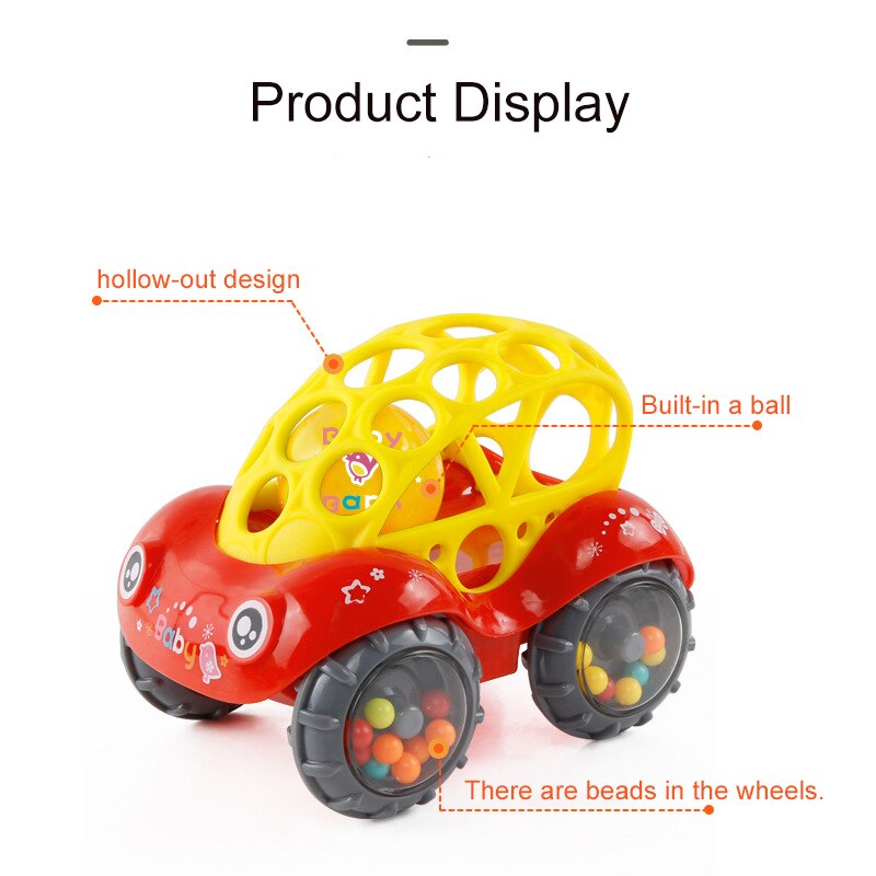 Rammelaar en Roll Auto, diverse Kleuren O Bal Spelen Speelgoed Kids Game Peuter Baby educatief speelgoed voor kinderen Rammelaars 0-2 jaar