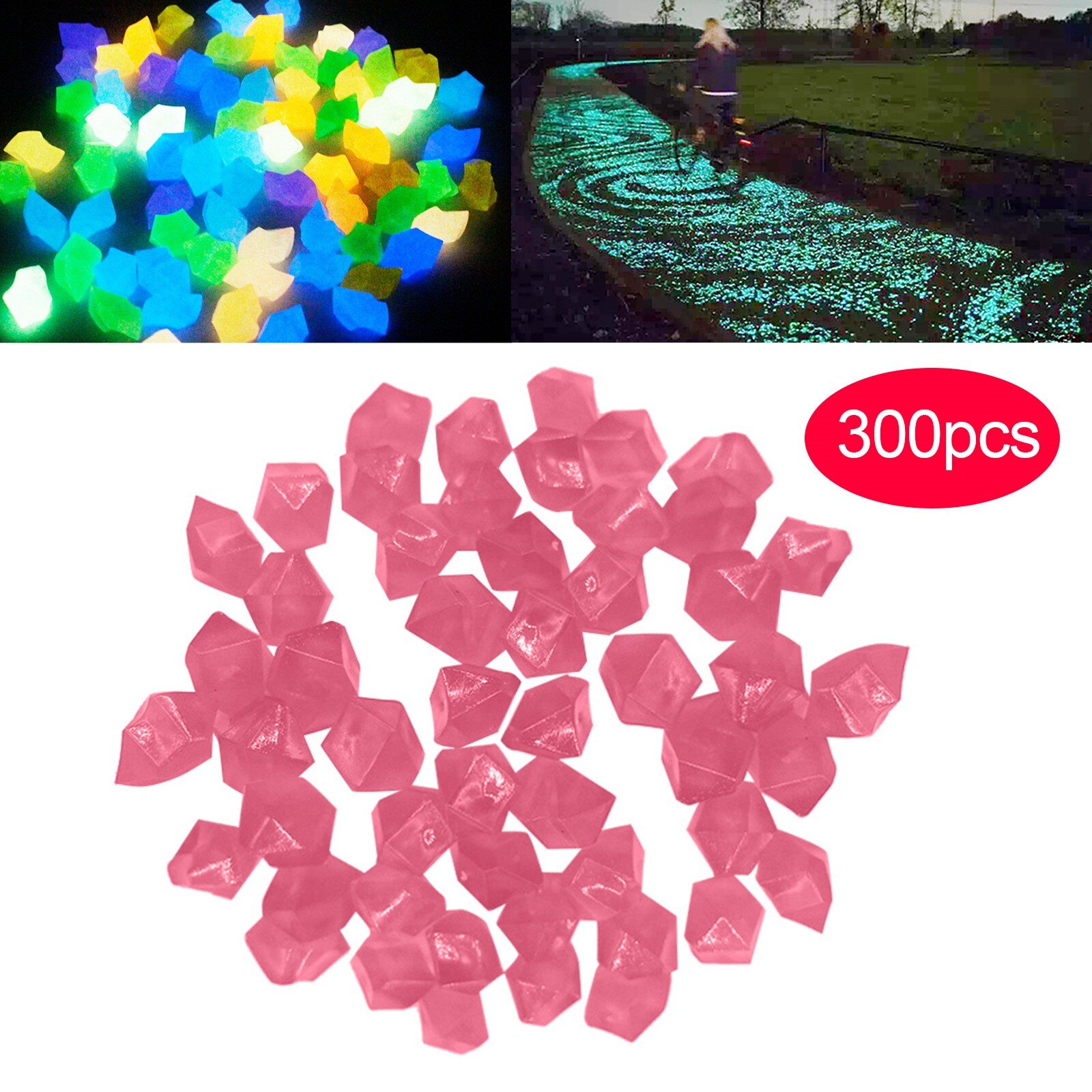 300 pcs/Pack Luminous Little Stones Garden Decor Glow In Dark Decorative Outdoor Fish Tank Rocks Garden decoration