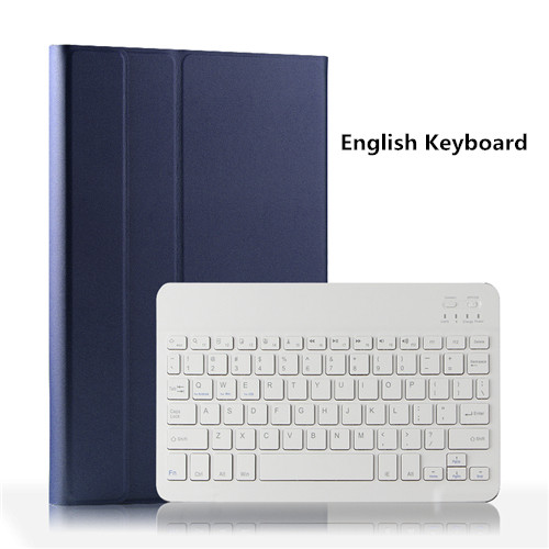 Bluetooth Keyboard Leather Case for Huawei Mediapad M5 Lite 10 BAH2-W19/L09/W09 Tablet Funda Cover For Huawei M5 lite 10 Case: English Dark Blue