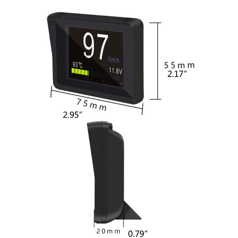 Universal Car Smart Digital Meter Head Up Display OBD II System Interface Fault Code Overspeed Alarm Fuel Consumption Gauge