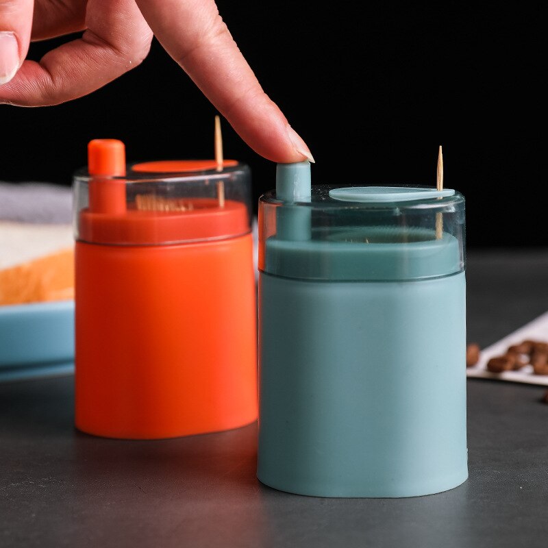 Automatic Pop-up Toothpick Box Holder Container Square Toothpick Dispenser Household Storage Container Touch Toothpick Holders