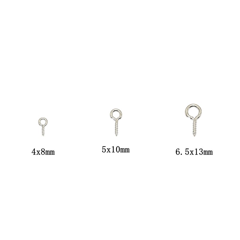 200pcs Small Tiny Mini Eye Pins Eyepins Hooks Eyelets Screw Threaded 9 Colors Clasps Hook For DIY Jewelry Making Findings