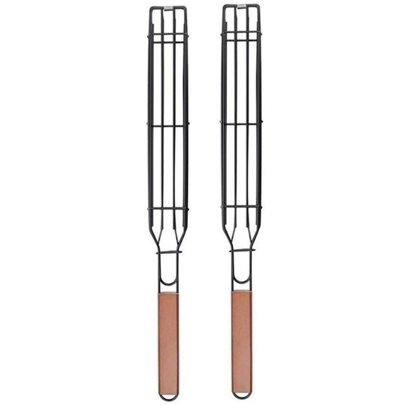 Red de barbacoa cuadrada, 1 Uds., mallas de malla de acero inoxidable, parrilla de barbacoa portátil para exteriores, herramientas de Clip, accesorios de cocina: Barbecue Tools 2PCS