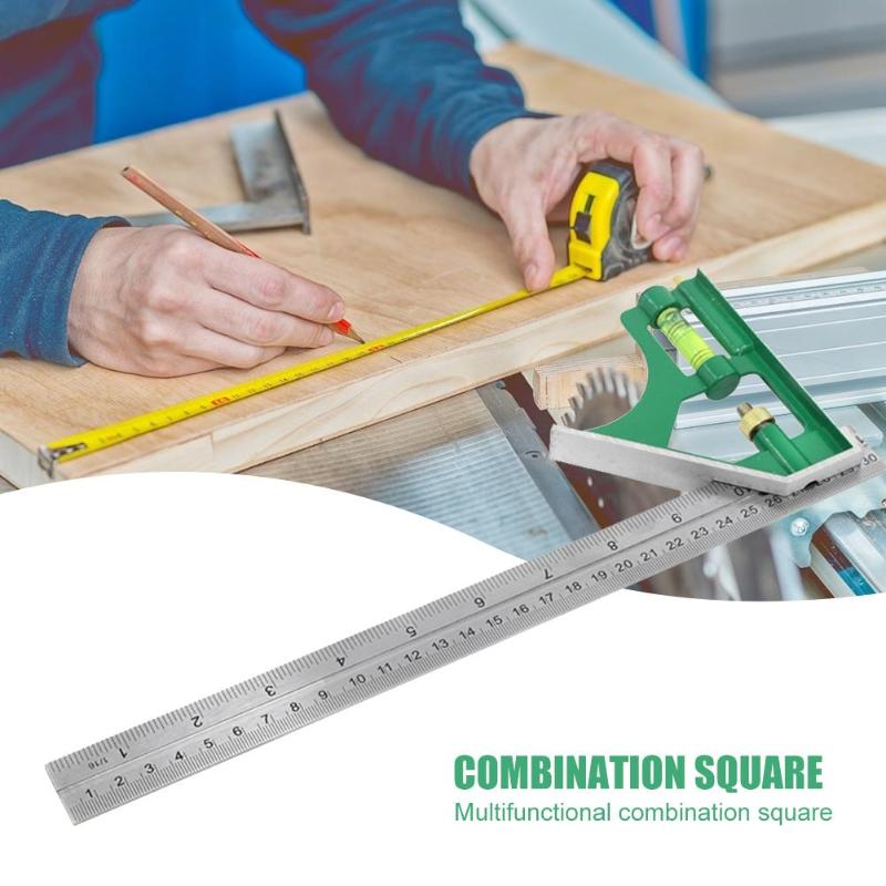 45 / 90 Degree Combination Square Angle Ruler Protractor Gauge Marking Measuring Tools Woodworking Carpenter Tools