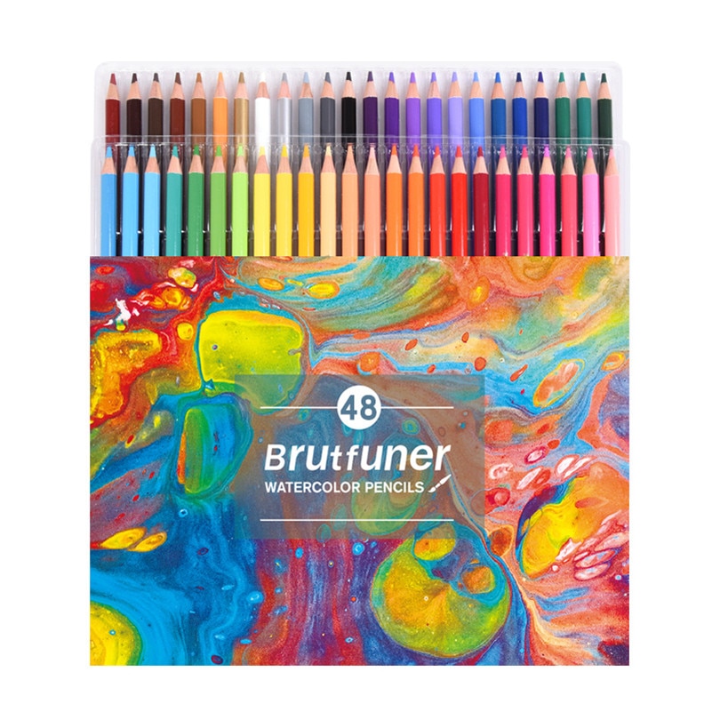 Akvarelblyanter olieagtige farvede blyanter sæt til kunststuderende fagfolk 48/72/120/150/160/180 farver: 48 akvarelblyanter
