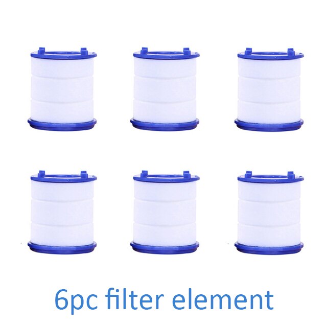 360 Roterende Splashproof Chloor Verwijderen Filter Beluchter Sink Hoofd Water Zuiveren Kraan 3 Modus Waterbesparing Waskolf Kraan: 6pc Filter element