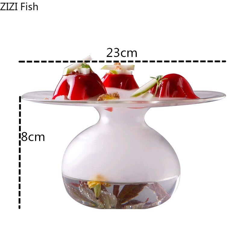 Piatto di vetro trasparente piatto di ghiaccio secco ristorante giapponese piatto di Sushi tè pomeridiano piatto da dolce cucina domestica stoviglie in vetro