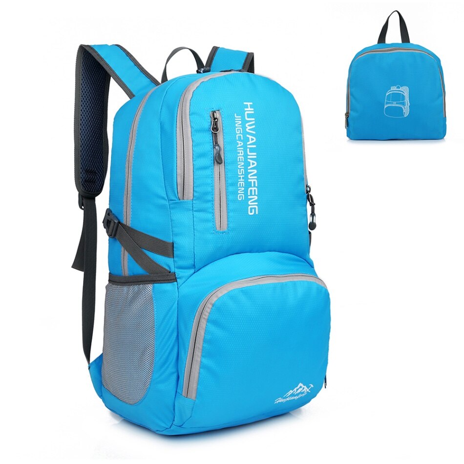 30L Lichtgewicht Opvouwbare Rugzak Waterdichte Outdoor Rugzak Nylon Vrouwen Mannen Fietsen Rugzak Reistas Wandelen Camping Dagrugzak: blauwe kleur
