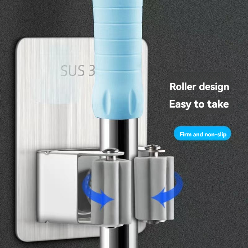 Multi-purpose Mop Hooks Adhesive Wall Hanging Mop Rack Broom Hanger Hook Kitchen Bathroom Home Organizer Accessories