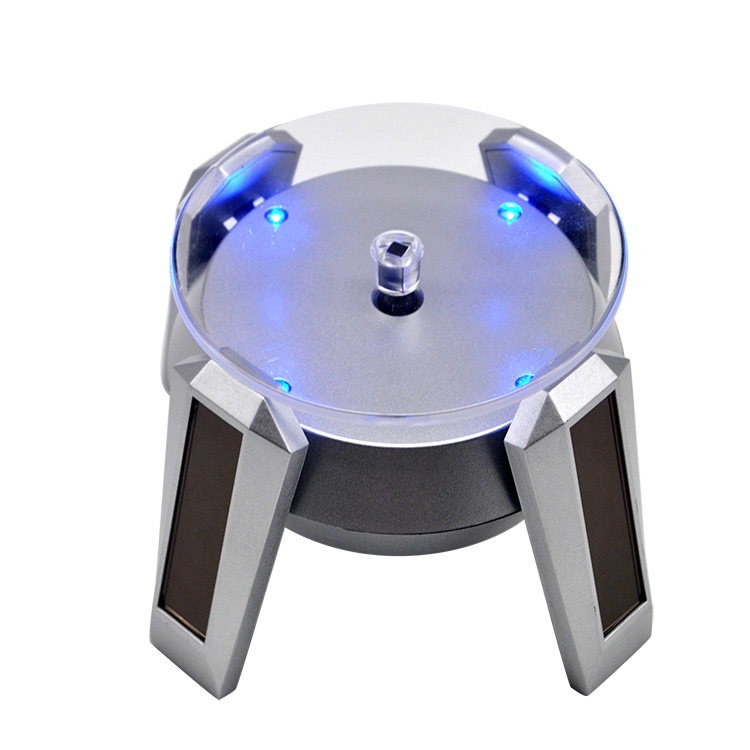 Retail Store Exhibition Sunshine 360 Rotating Display Stand Turntable Collectible Battery Operation Solar Energy Display Holder