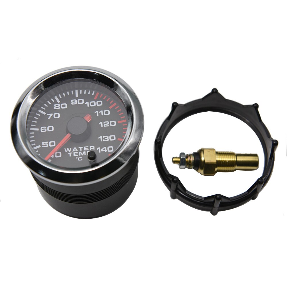 52MM Auto Wasser Temperatur Gauge 40-140 Celsius Mit Wasser Temp Joint Rohr Sensor Adapter 1/8NPT 28-40MM 7 Farbe Hintergrundbeleuchtung
