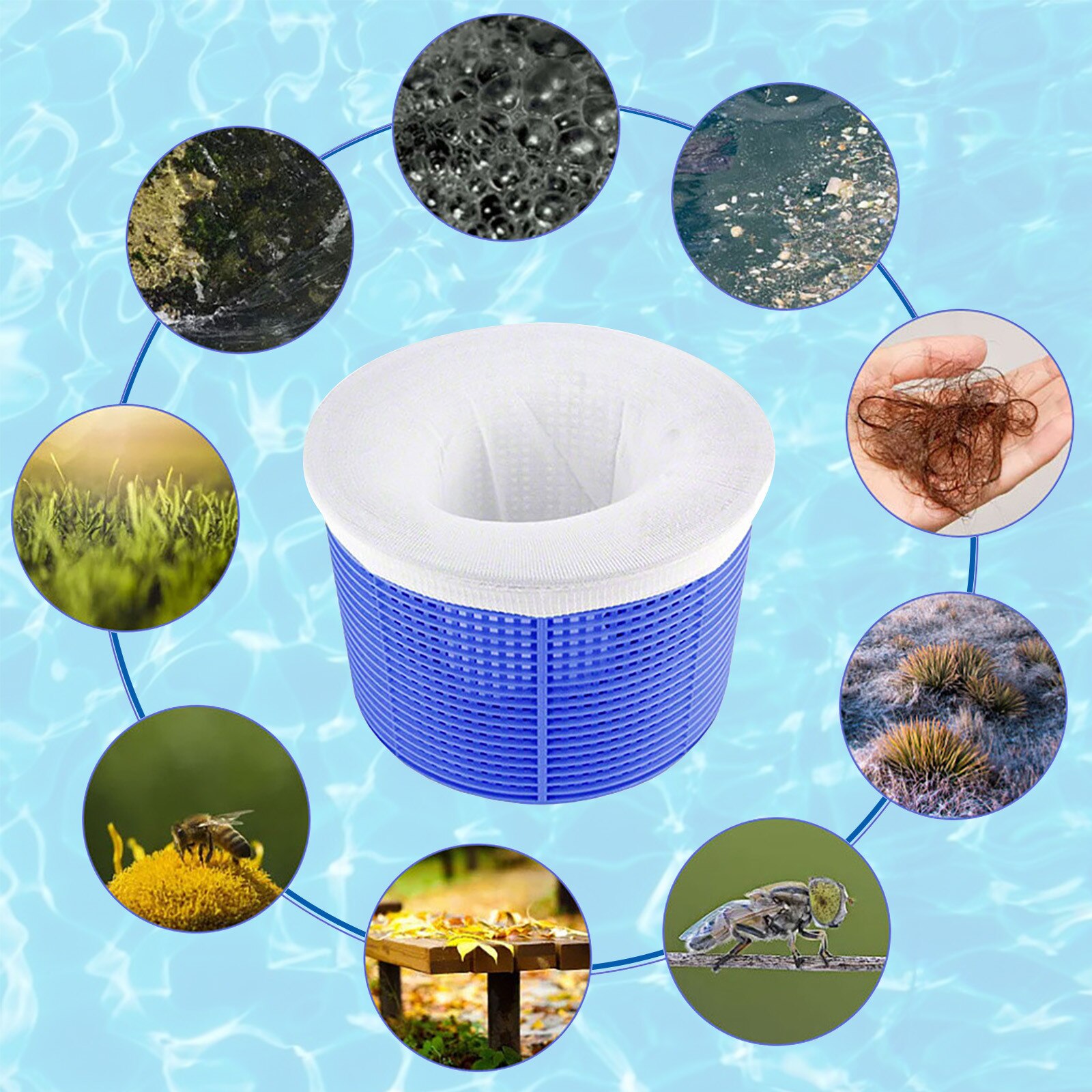 30Pcs Zwembad Skimmer Sokken Tubs Herbruikbare Verwijdert Puin Fijnmazig Nylon Zwembad Filter Sokken Mand Mouw Skimmers Wit Zwembad supply