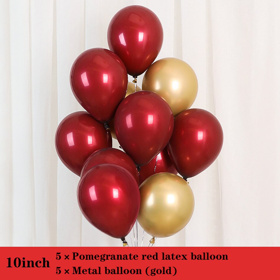 10pcs 10inch Matt Red Pomegranate Latex Balloons Birthday Party Decorations Kids DIY Double Balloons Year's Wedding Decor: 1
