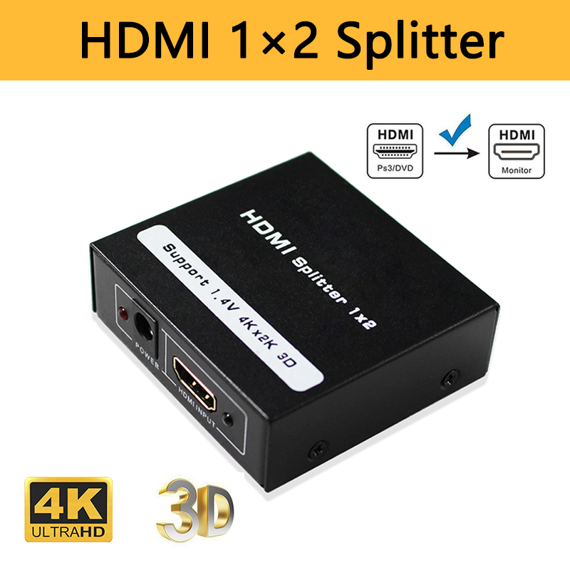 4K HDMI Splitter UHD 3D HD Distrubite 1X4 1X2 1080p Switch Switcher Adapter Repeater amplifie voor Laptop HDTV DVD PS3 PS4 Xbox: hdmi 1 in 2 out / DC Cable