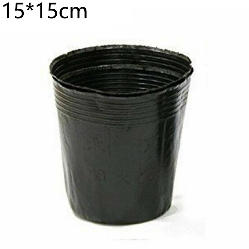 100pcs Plant Pots Small Terracotta Plastic Flower Pot Cactus Tiny Nursery Transplant Flower Pots Fall Resistant Tray Grow Box: 100pcs 15x15cm