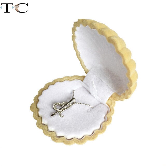 Kreative Samt Schmuck Kasten Mini Container Ring Kasten Ohrringe Ringe Lagerung Kasten Kleine Zubehör Anzeige Kasten: Hülse Gelb
