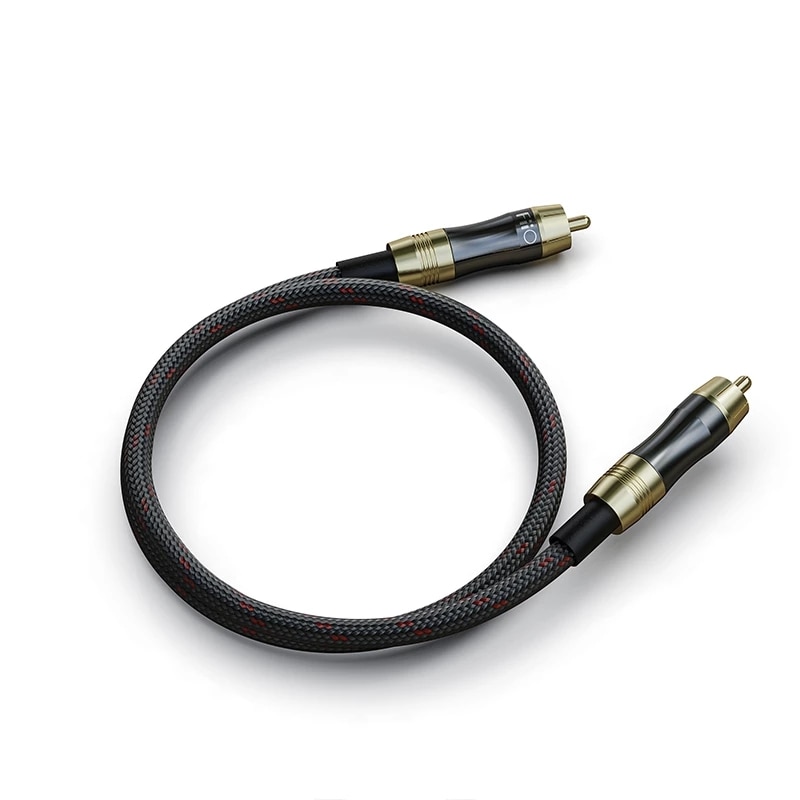 Fiio-Cable Coaxial de Audio Digital LR-RCA1, conector RCA chapado en oro de 50cm para amplificador de TV y PC, K5 Pro, BTA30, LR, RCA1