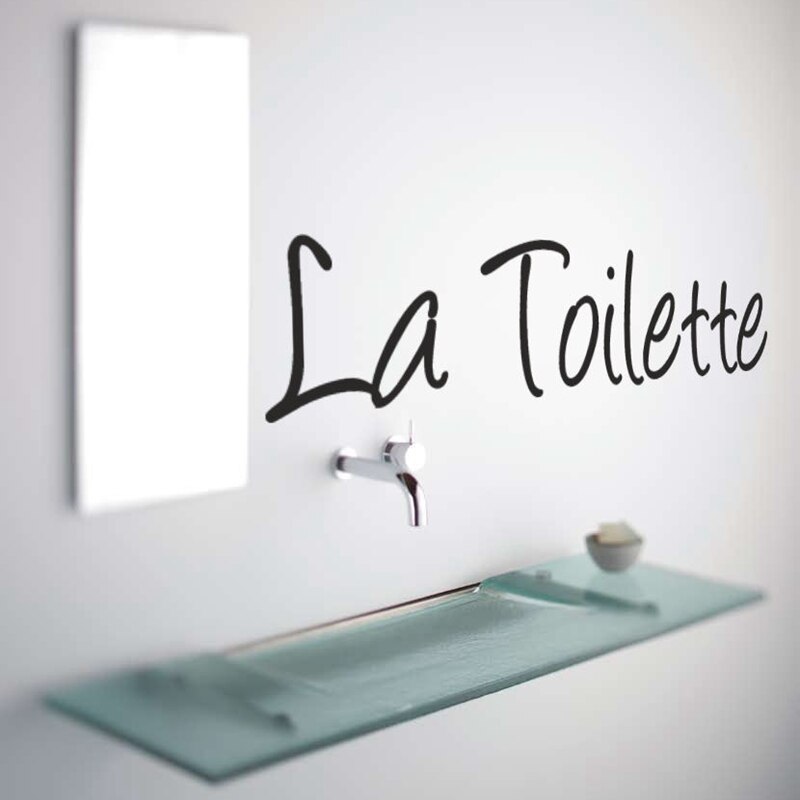 French Home Decoration -Toilet Entrance Sign sticker La Toilette Wall sticker quote decal for france home toilette decor