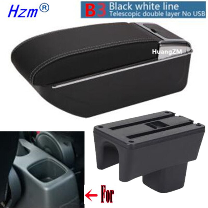 Centre Console Storage Box For Suzuki Swift 2005 Armrest Arm Rest Rotatable Car accessories: B3 style white line
